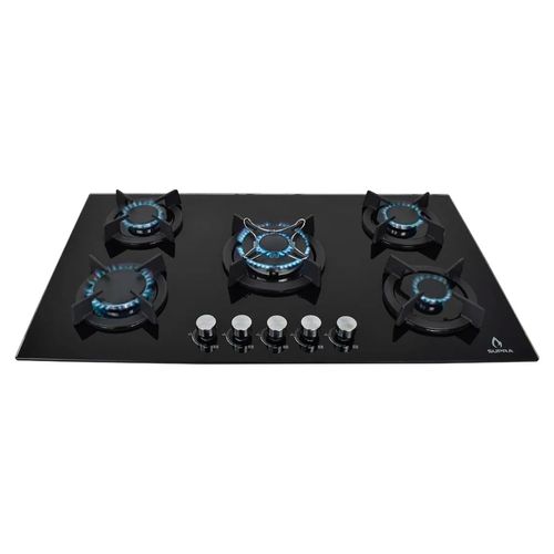Parrilla de gas Supra empotrable 5 quemadores negro onix 90