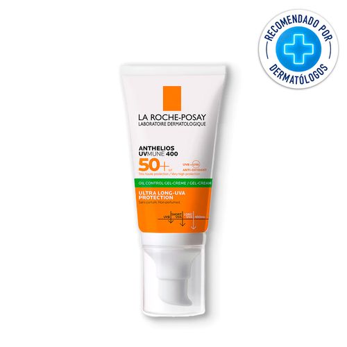 Protector solar facial La Roche Posay anthelios toque seco fps 50+ anti-brillo m9158400