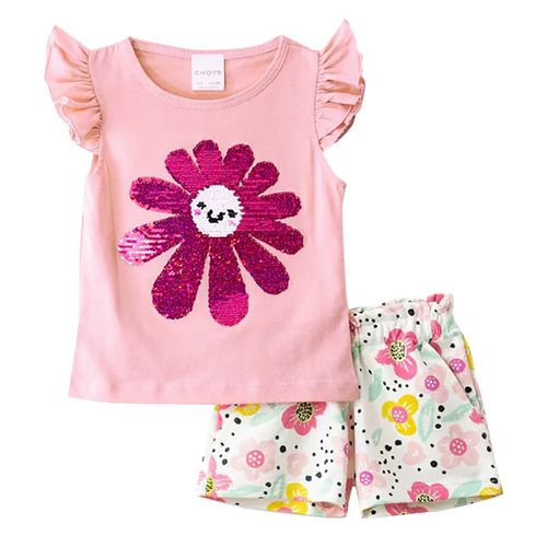 Conjunto Para Niña Choys Playera Y Short Rosa/Blanco 8672