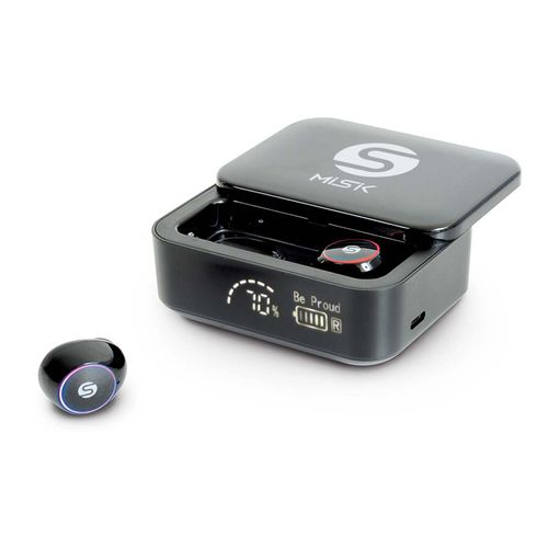 Audífonos inalámbricos Misik con power bank negro mh625