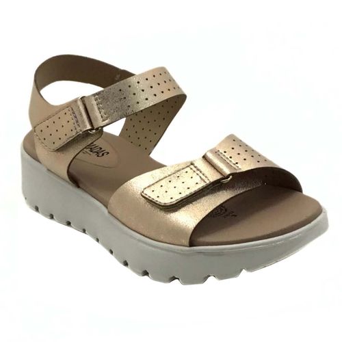 Sandalia casual Nomadas dorado para dama 23012