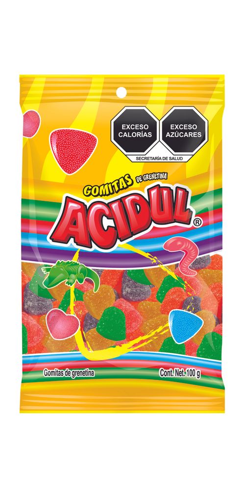 Gomitas sabores frutales Acidul 100 gr