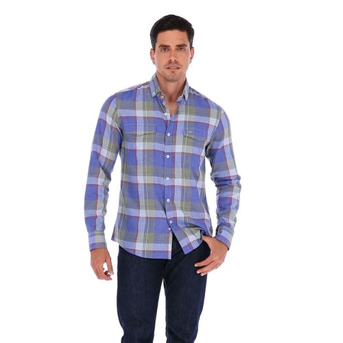 Camisa Casual Para Caballero Porto Blanco Verde C-2121