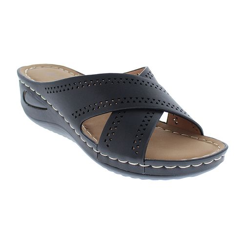 Sandalia Para Dama Comfort Fit Negro 26112C/N