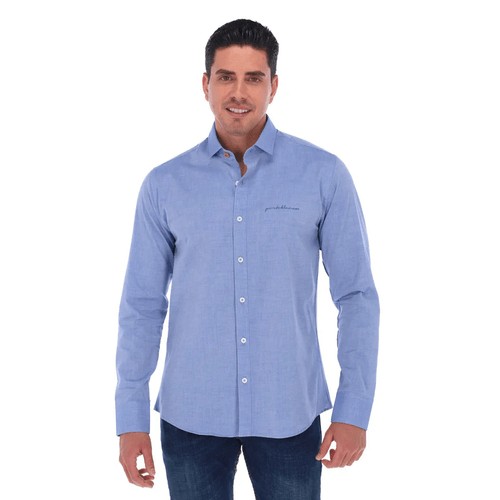 Camisa Casual Para Caballero Porto Blanco Azul C-2192