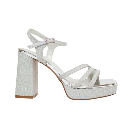 Sandalia con plataforma Senties plateado para dama 59-830