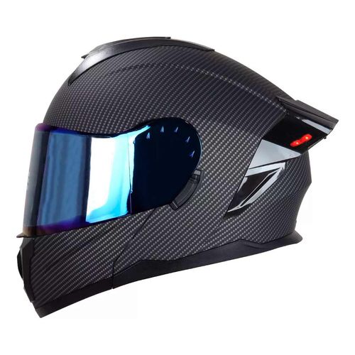 Casco abatible con luces led Edge negro l eg-90