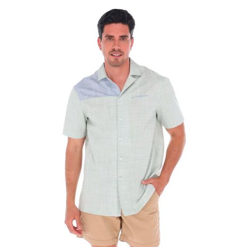 Camisa Casual Para Caballero Porto Blanco Verde CRE-2285