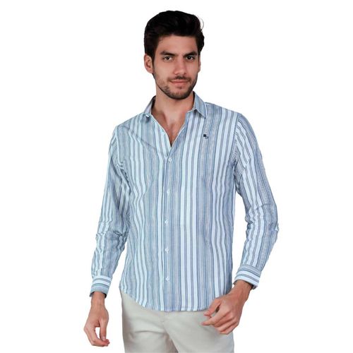 Camisa Casual Para Caballero Alberto Olguin Azul AOMC1359