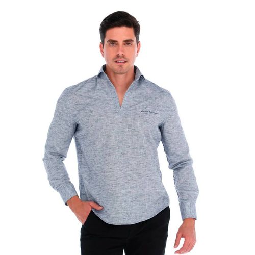 Camisa Casual Para Caballero Porto Blanco Azul C-2217