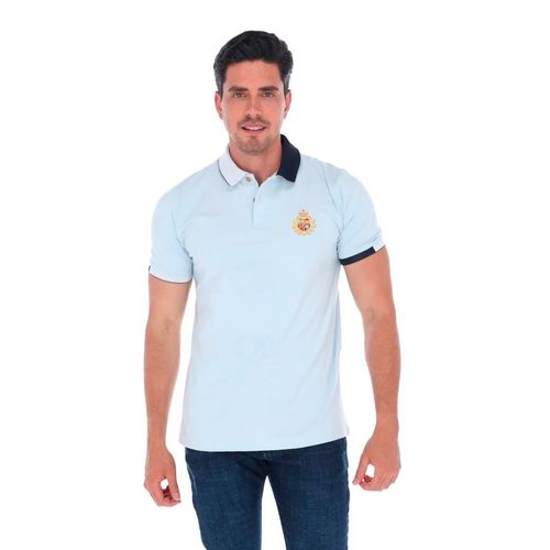 Playera Polo Para Caballero Porto Blanco Azul PLE-2225