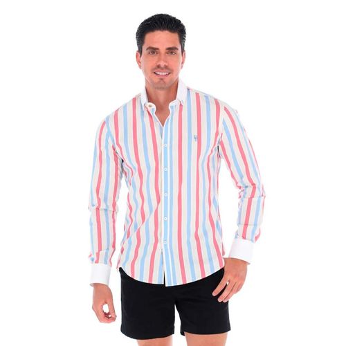 Camisa Casual Para Caballero Porto Blanco Multicolor E-2271