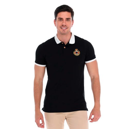 Playera Polo Para Caballero Porto Blanco Negro PLE-2223