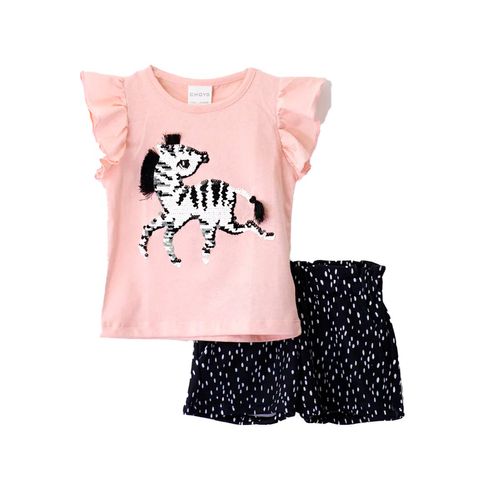 Conjunto De Short Y Playera Para Niña Choys Rosa 8268