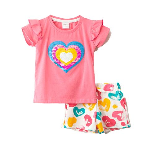 Conjunto De Playera Y Short Para Niña Choys Multicolor 8671