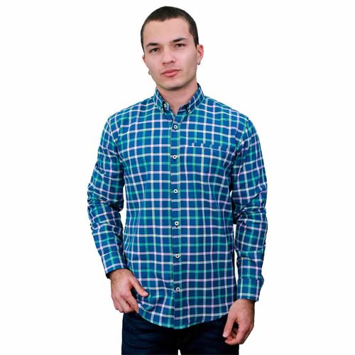 Camisa Casual Para Caballero Stone Rose Azul SRMC1143