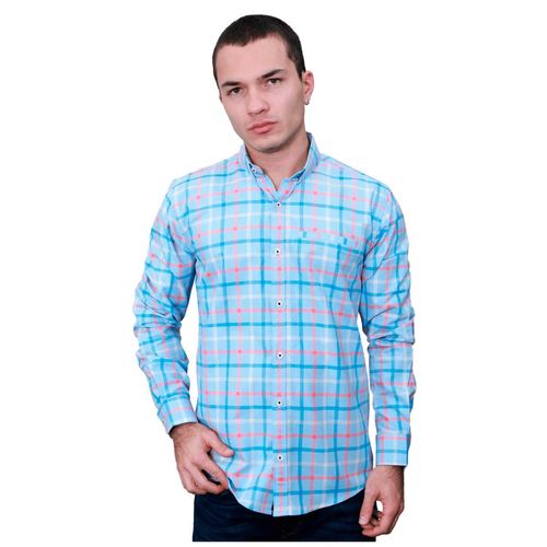 Camisa Casual Para Caballero Stone Rose Azul SRMC1144